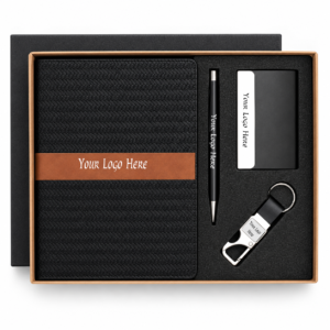 Cambridge 4-in-1 Premium Corporate Gift Set – Notebook, Metal Pen, Card Holder & Keychain | Custom Logo Gift Set