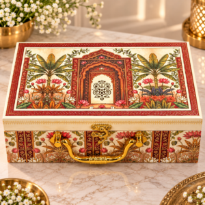 Premium Royal Palace Design Dry Fruit Gift Box with 2 Glass Jars | Luxury Corporate Gift Hamper