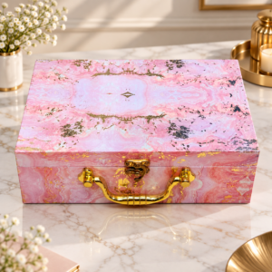Premium Pink Marble Gift Box with 2 Glass Jars | Luxury Corporate & Festive Gift Hamper