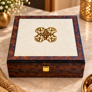Premium Wooden Dry Fruit Gift Box with 2 Glass Jars | Custom Corporate Gift Hamper