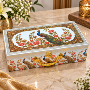 Premium Peacock Dry Fruit Gift Box with 3 Jars | Luxury Corporate & Festive Gift Hamper