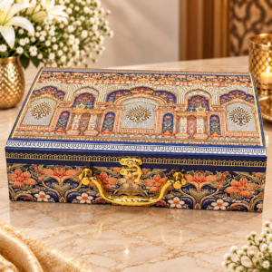 Premium Royal Blue 3 Jar Dry Fruit Gift Box | Luxury Corporate & Festive Gift Hamper