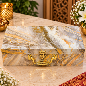 Premium Marble Design 3 Jar Dry Fruit Gift Box | Luxury Corporate Gift Hamper