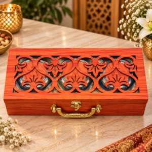 Premium Wooden 3 Jar Dry Fruit Gift Box | Luxury Corporate & Diwali Gift Hamper