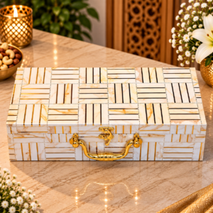 Premium White & Gold 3 Jar Dry Fruit Gift Box | Luxury Corporate & Diwali Gift Hamper