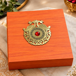 Premium 4 Glass Jar Wooden Corporate Gift Box with Satin Packaging