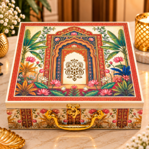 Royal Lotus Heritage 4-Jar Dry Fruit Gift Box – Premium Corporate Diwali Hamper