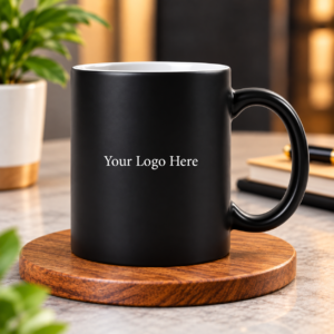 Customized Premium Black Ceramic Mug with Logo Printing for Corporate Gifting