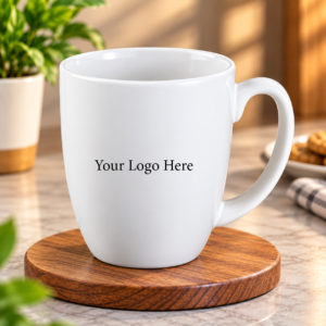 Customized White Coral Ceramic Mug with Logo – Corporate Gift Mug