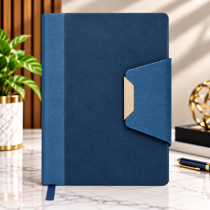 Premium Blue Leatherette Corporate Diary with Magnetic Flap | Custom Logo Executive Notebook – 192 Pages