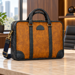 Tan & Black Executive Office Bag with Shoulder Strap – AIPL-25