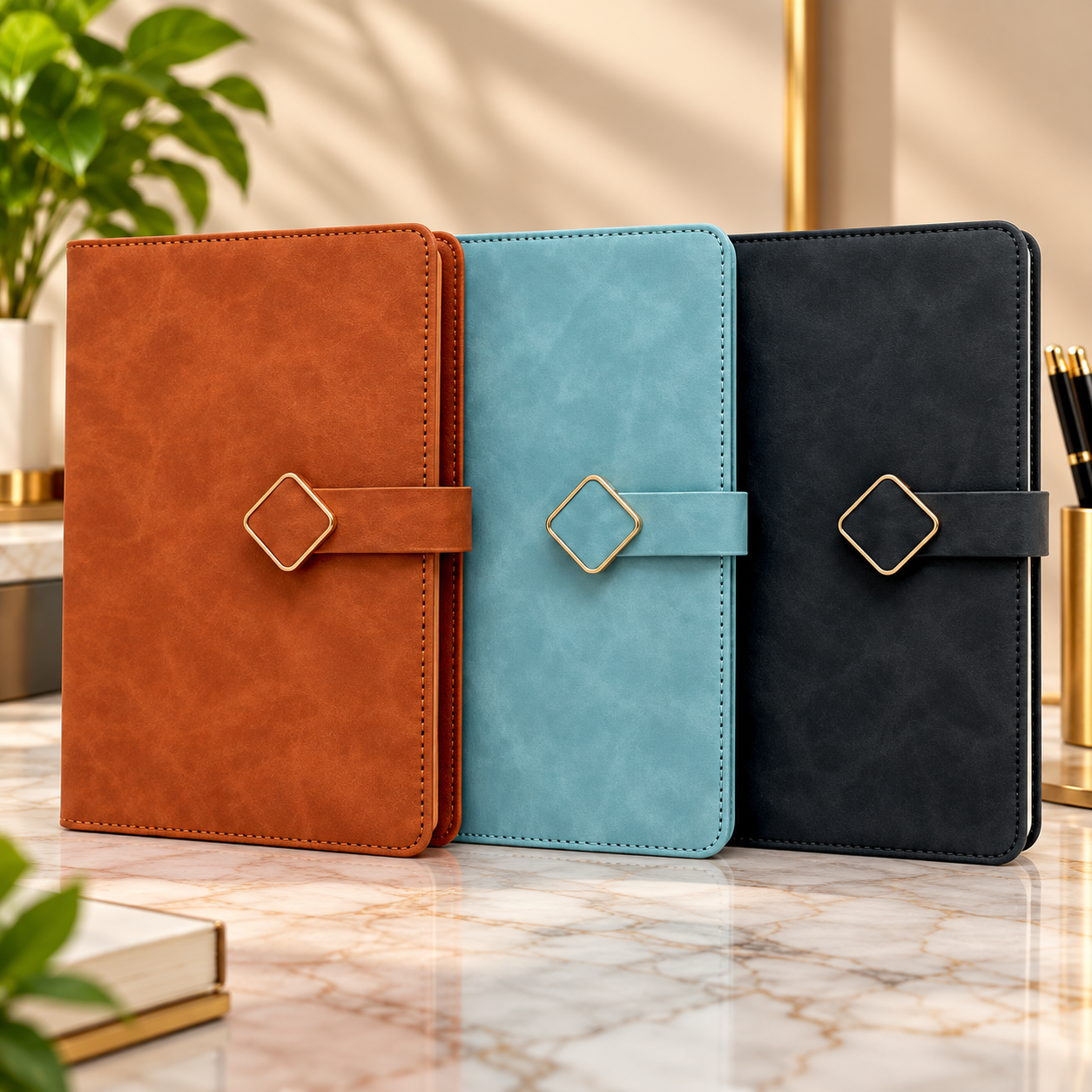 Executive Organizer Diary with Card Slots & Strap Closure – Corporate Gift