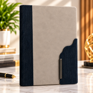 Premium Beige & Navy Executive Diary for Corporate Gifting