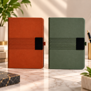 Horizontal Ribbed Executive Diary with Pen Loop – Corporate Gift Notebook