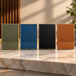 Premium Textured Executive Notebook with Gold-Tone Border – Corporate Gift
