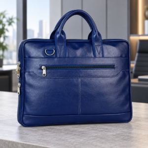 Navy Blue Executive Office Briefcase – Leather-Look Corporate Gift Bag