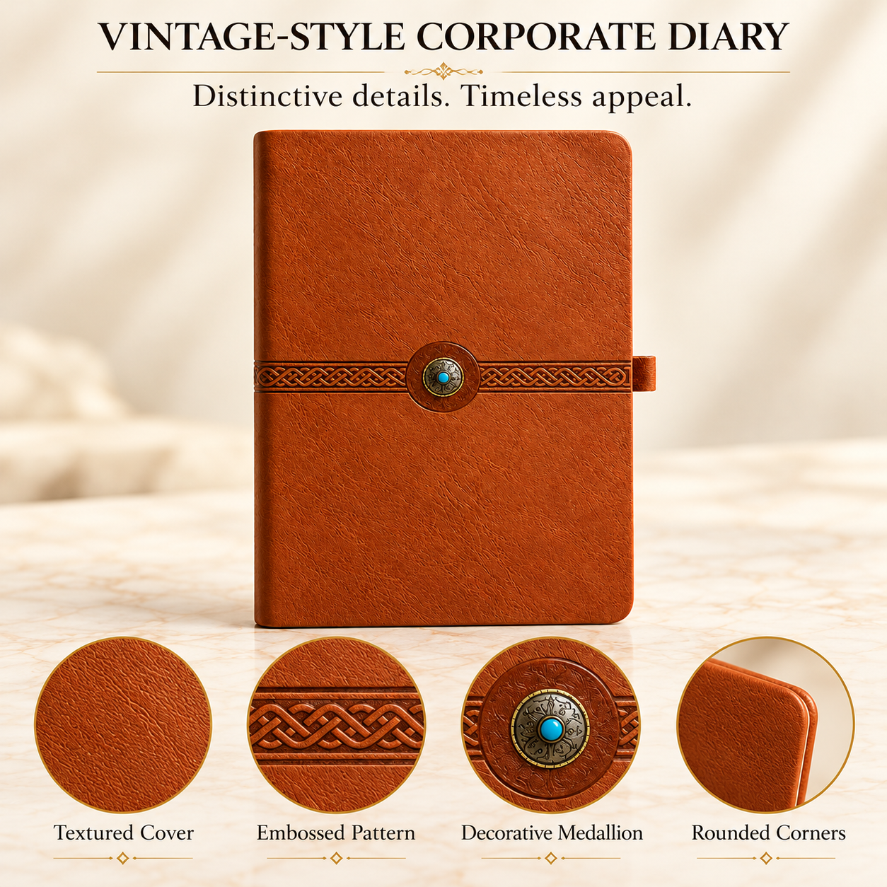 Vintage Executive Spinner Diary with Textured Cover – Corporate Gift - Image 2